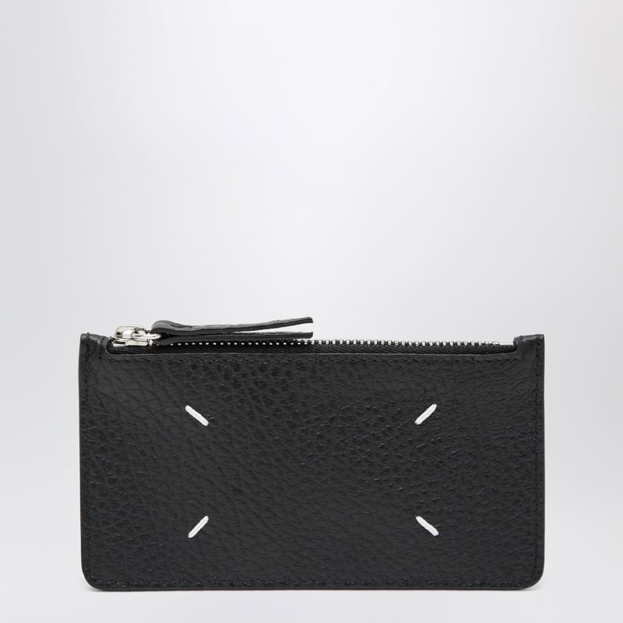 Maison Margiela Portacarte con zip Four Stitches nero