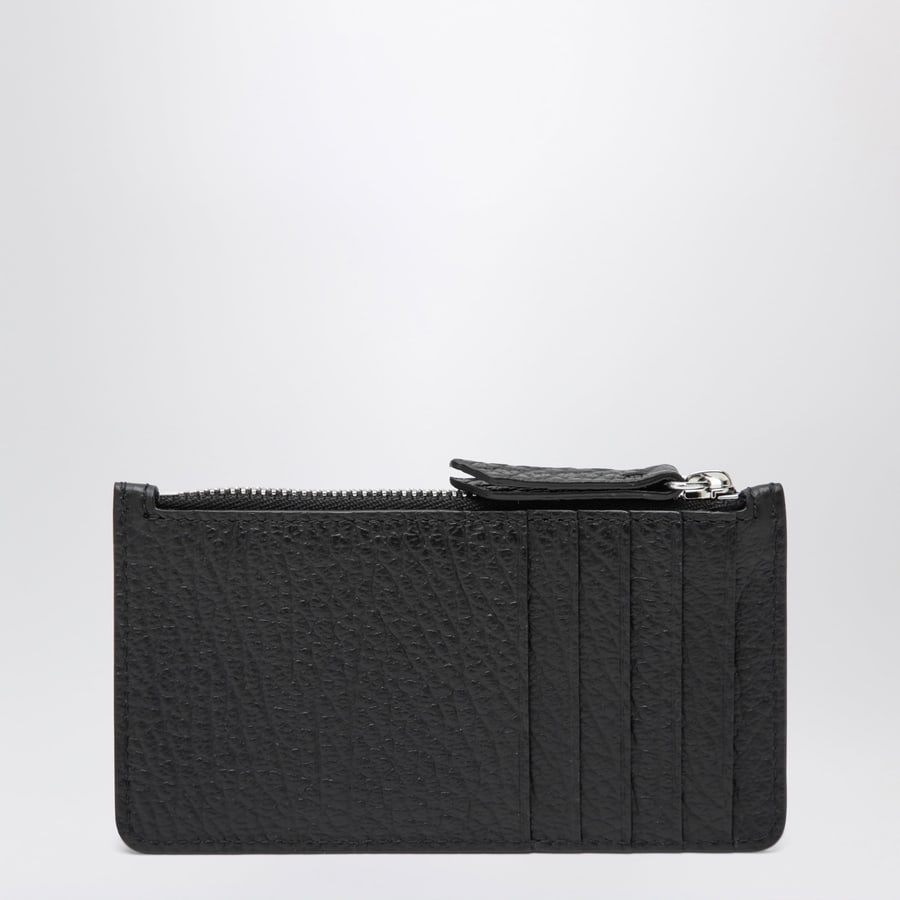 Maison Margiela Portacarte con zip Four Stitches nero, view 2