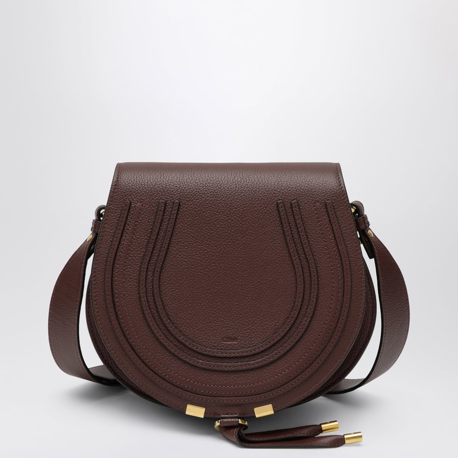 Chloé Borsa Saddle Marcie in pelle granata marrone