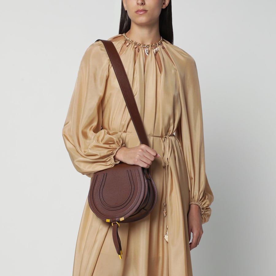 Chloé Borsa Saddle Marcie in pelle granata marrone, view 2