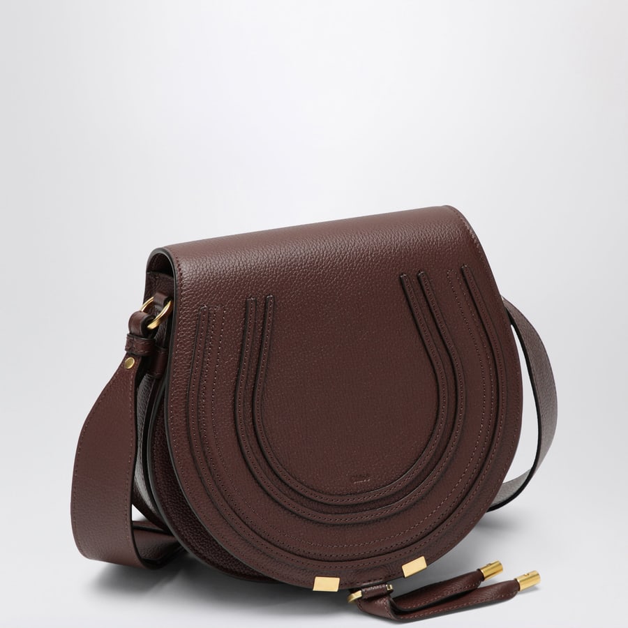 Chloé Borsa Saddle Marcie in pelle granata marrone, view 3