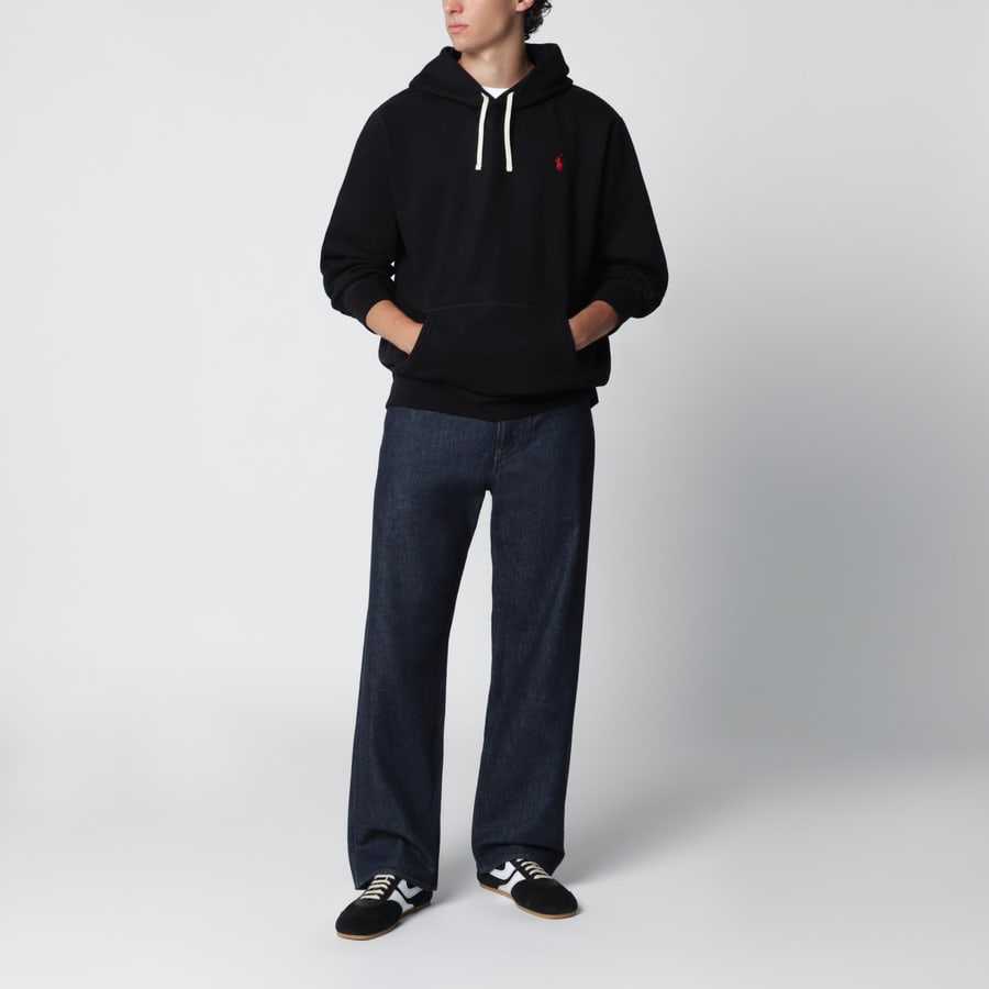 Polo Ralph Lauren Felpa con cappuccio nera in cotone, view 2