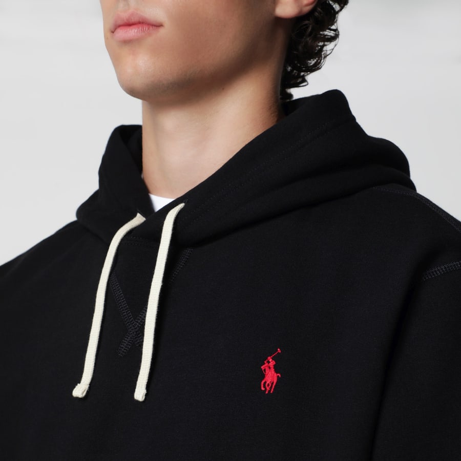 Polo Ralph Lauren Felpa con cappuccio nera in cotone, view 4