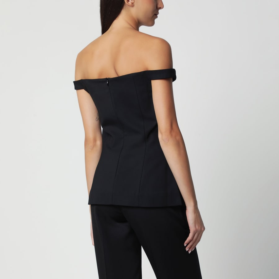 ROHE Top con spalle scoperte nero, view 3