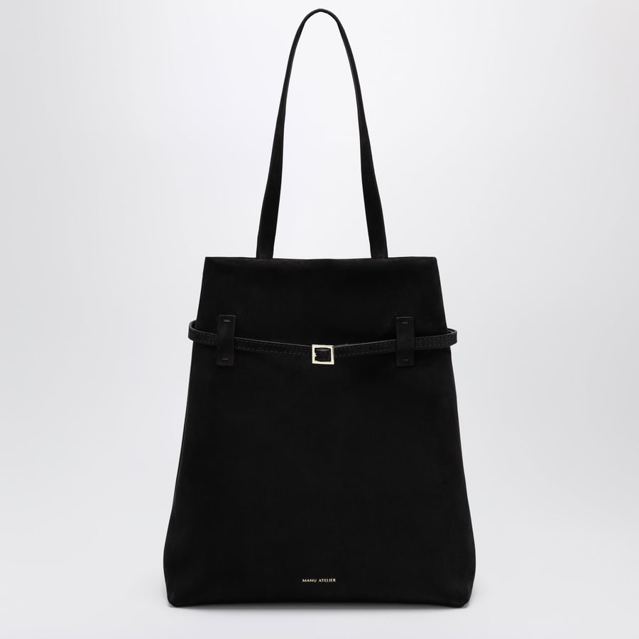 MANU ATELIER Borsa Tote du Jour in suede nera