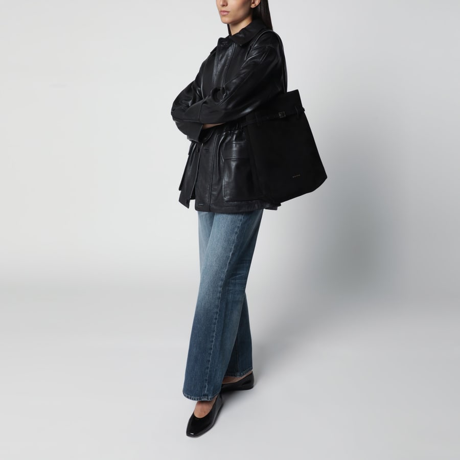 MANU ATELIER Borsa Tote du Jour in suede nera, view 2
