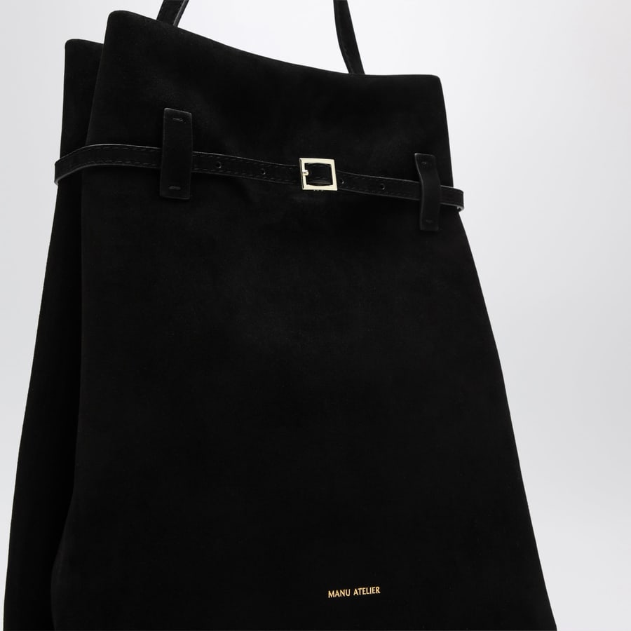 MANU ATELIER Borsa Tote du Jour in suede nera, view 6