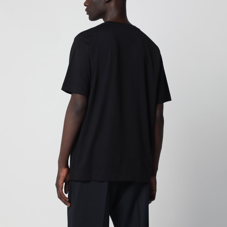 Dries Van Noten T-shirt nera in cotone, view 3