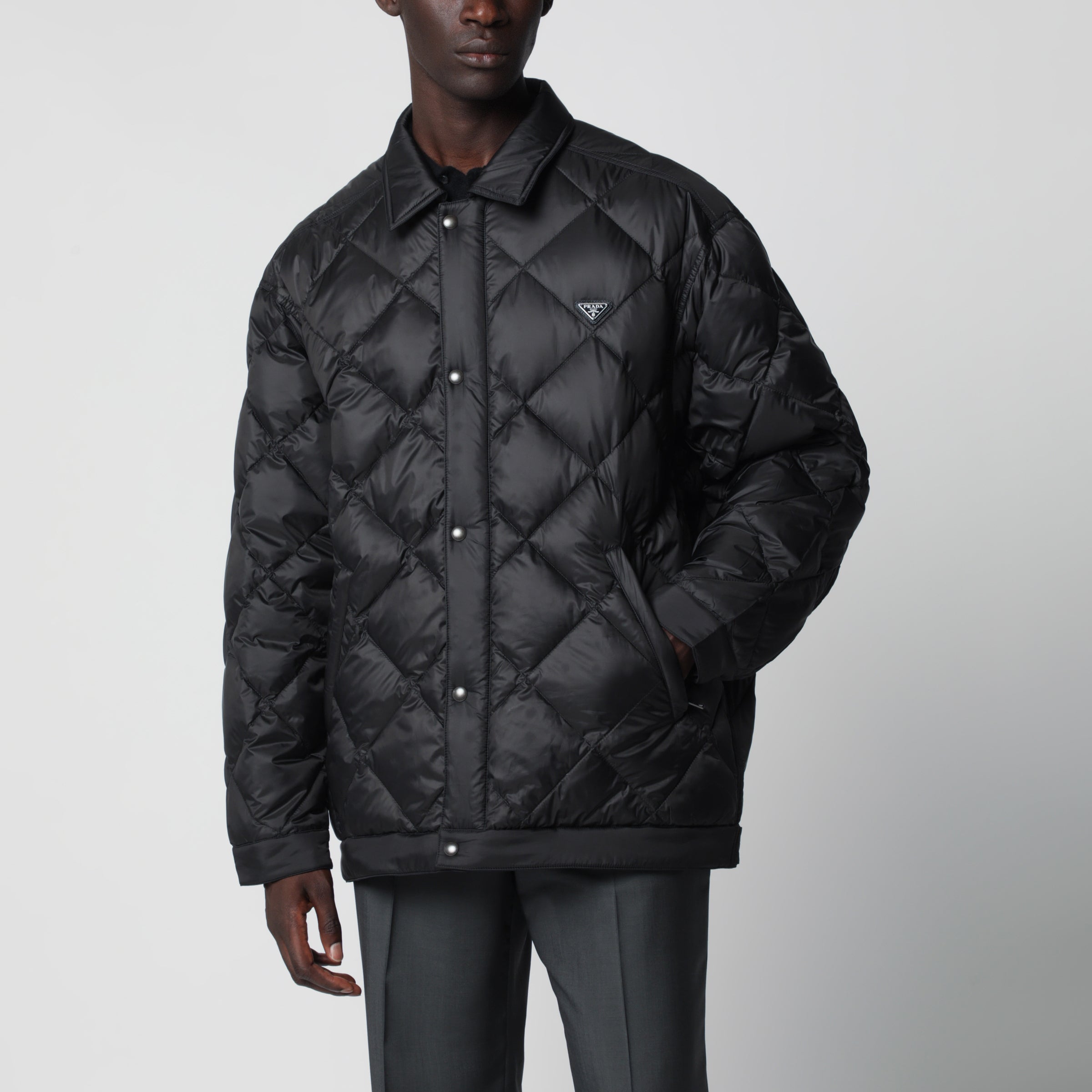Prada Giacca nera in Re-Nylon trapuntato