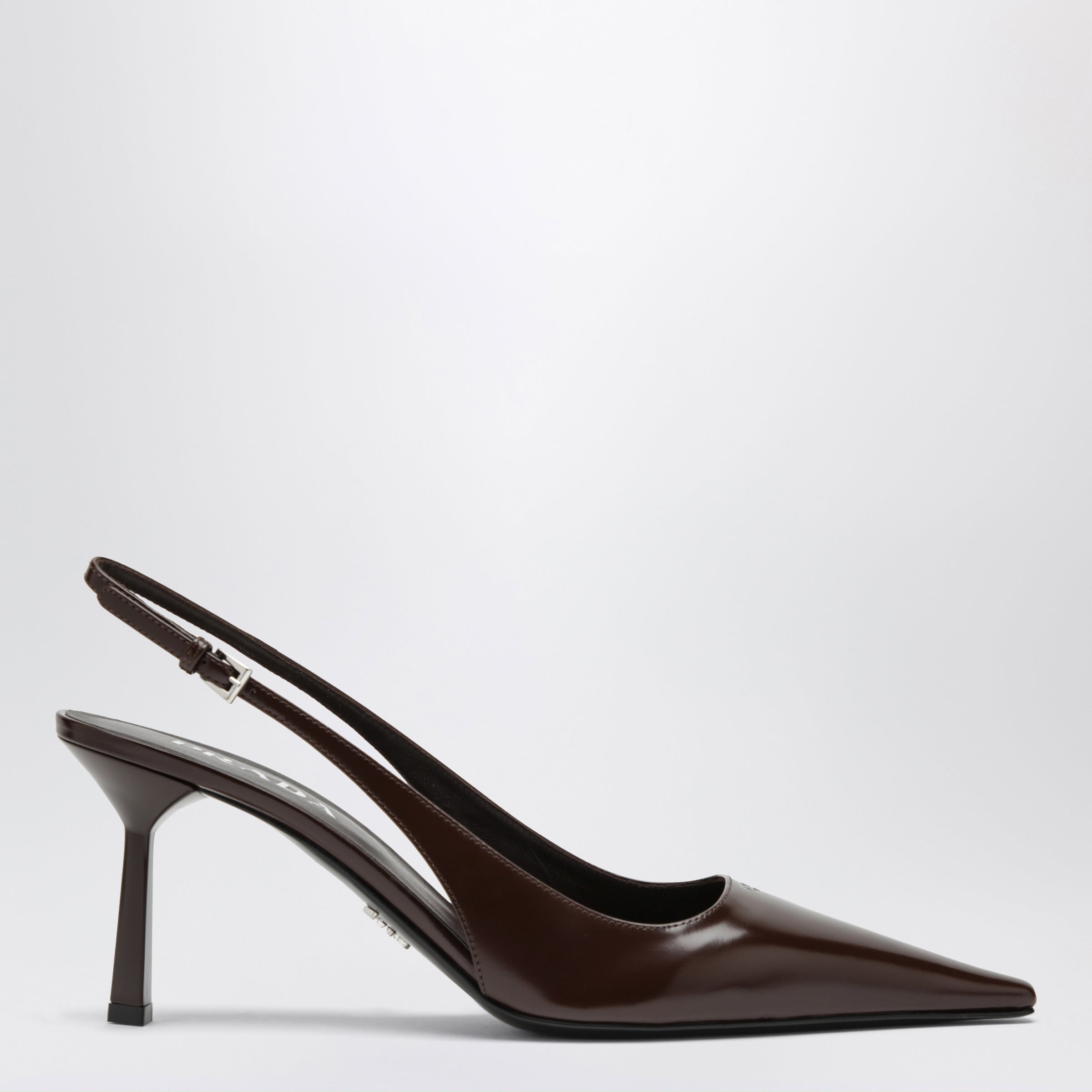 Prada Slingback in pelle spazzolata color bruciato