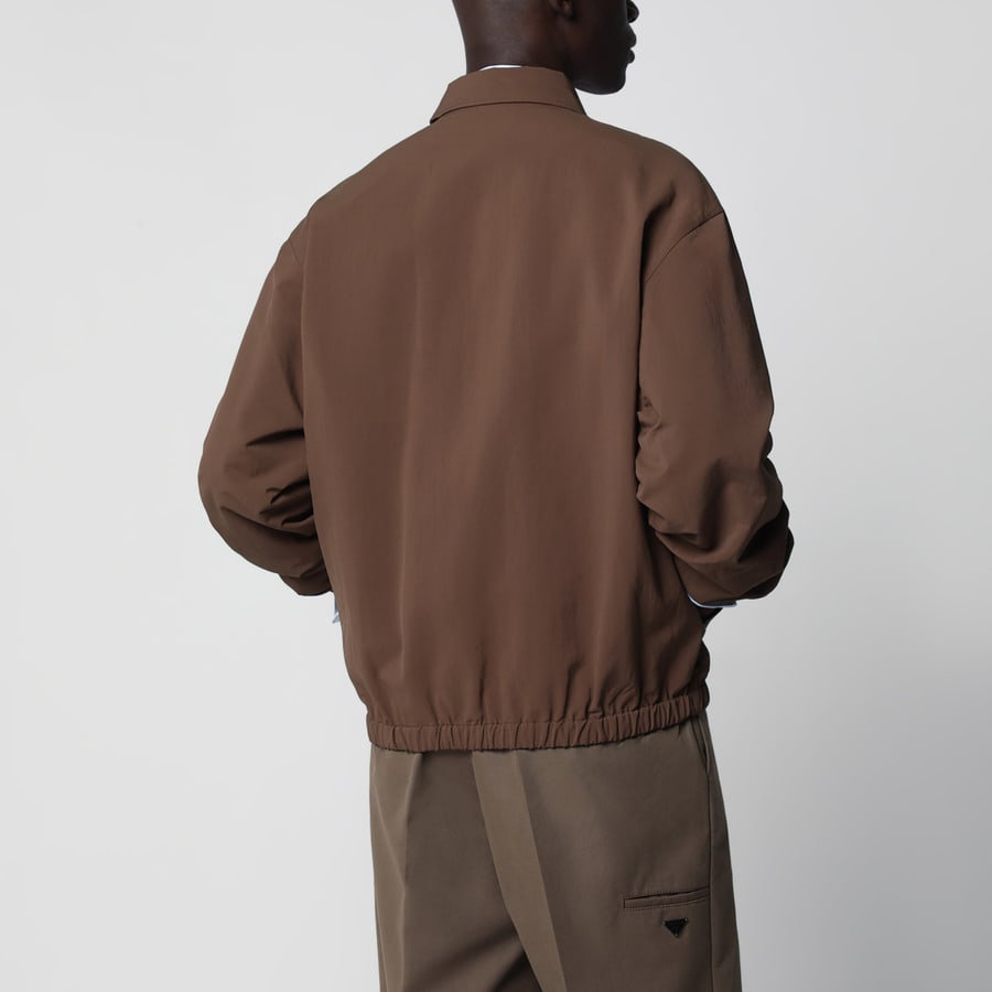 Prada Blouson in tessuto tecnico color tabacco, view 3