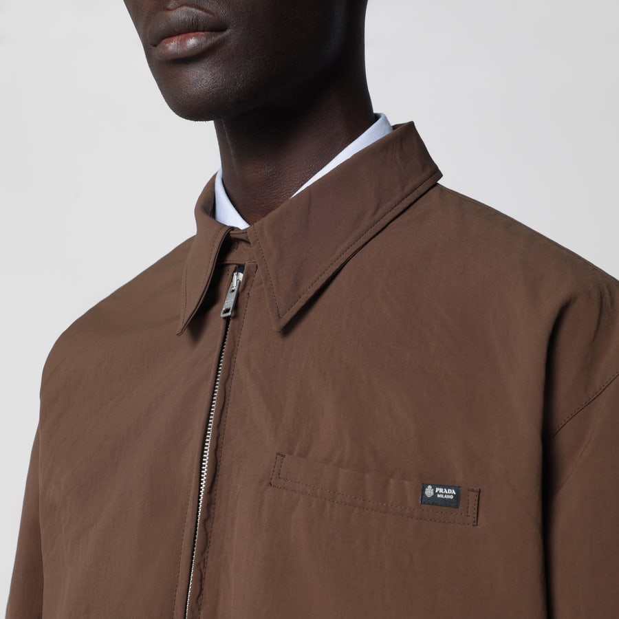Prada Blouson in tessuto tecnico color tabacco, view 4