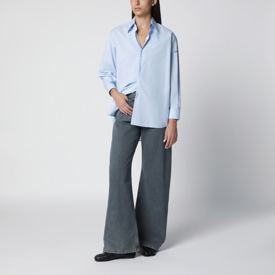 MM6 Camicia azzurra in cotone, view 2