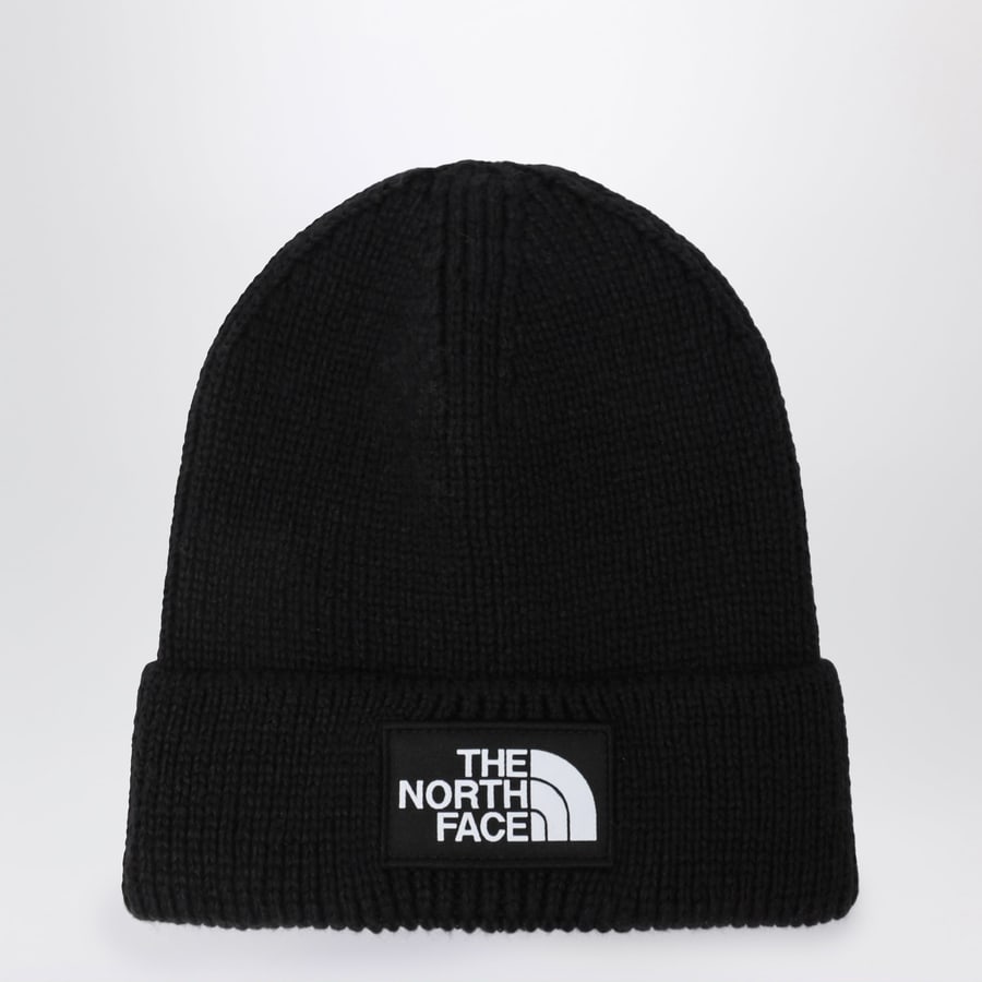 The North Face Berretto nero con patch logo