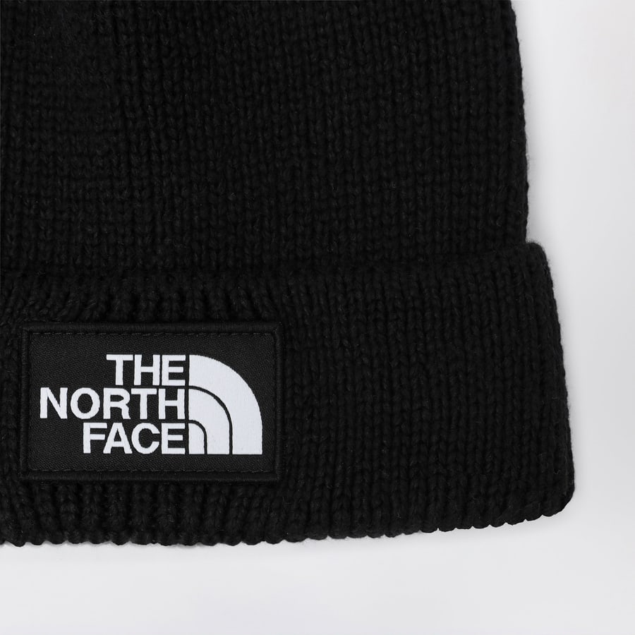 The North Face Berretto nero con patch logo, view 3