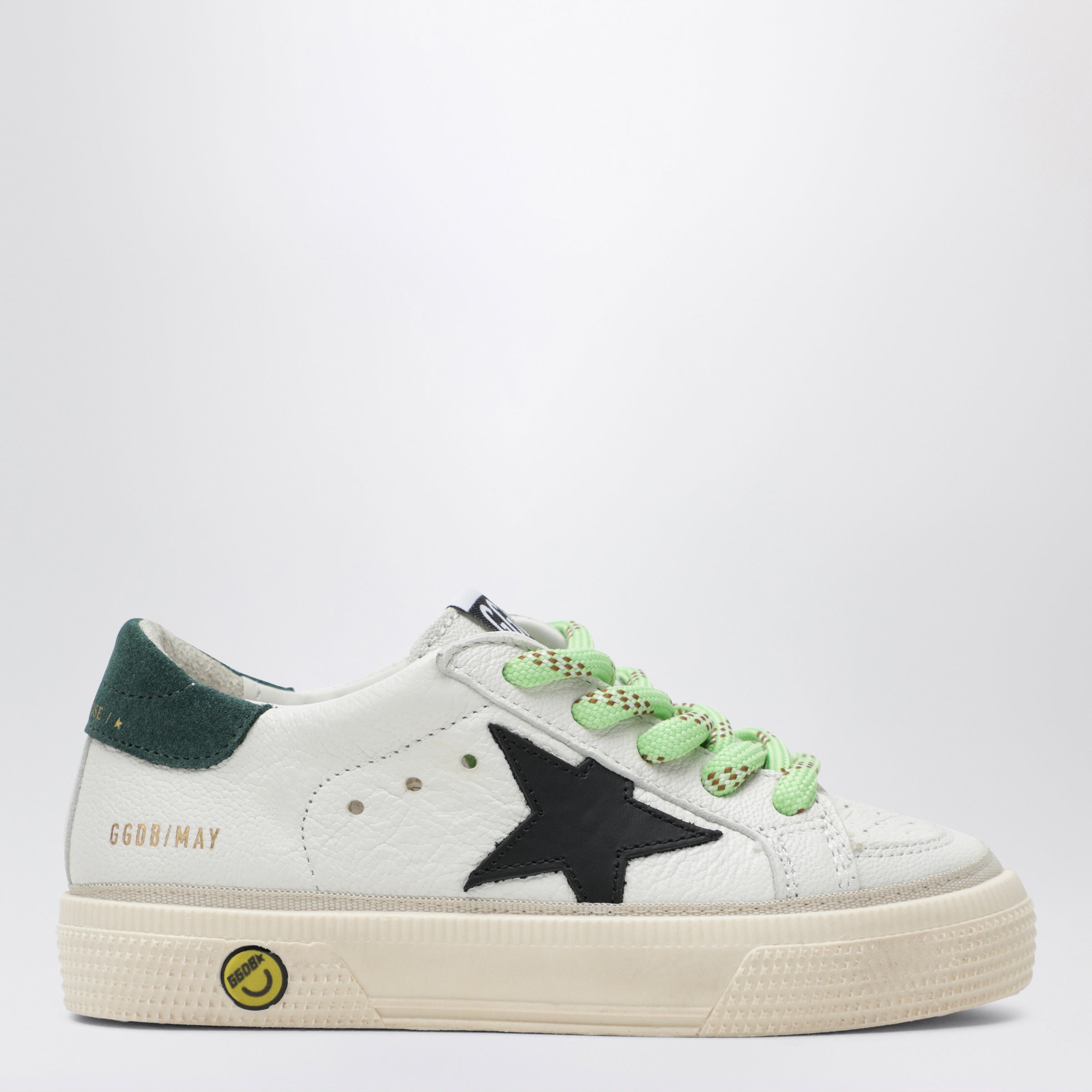 Golden Goose Sneakers May in pelle bianca/nera/verde