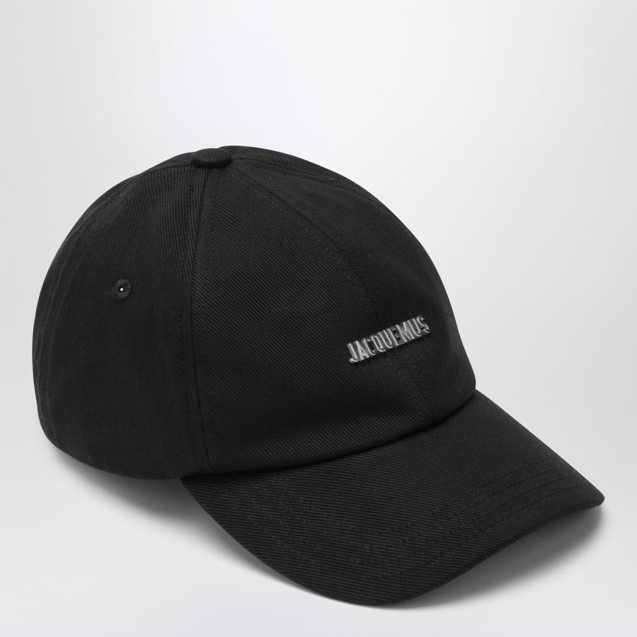 Jacquemus Cappello da baseball nero con logo, view 2