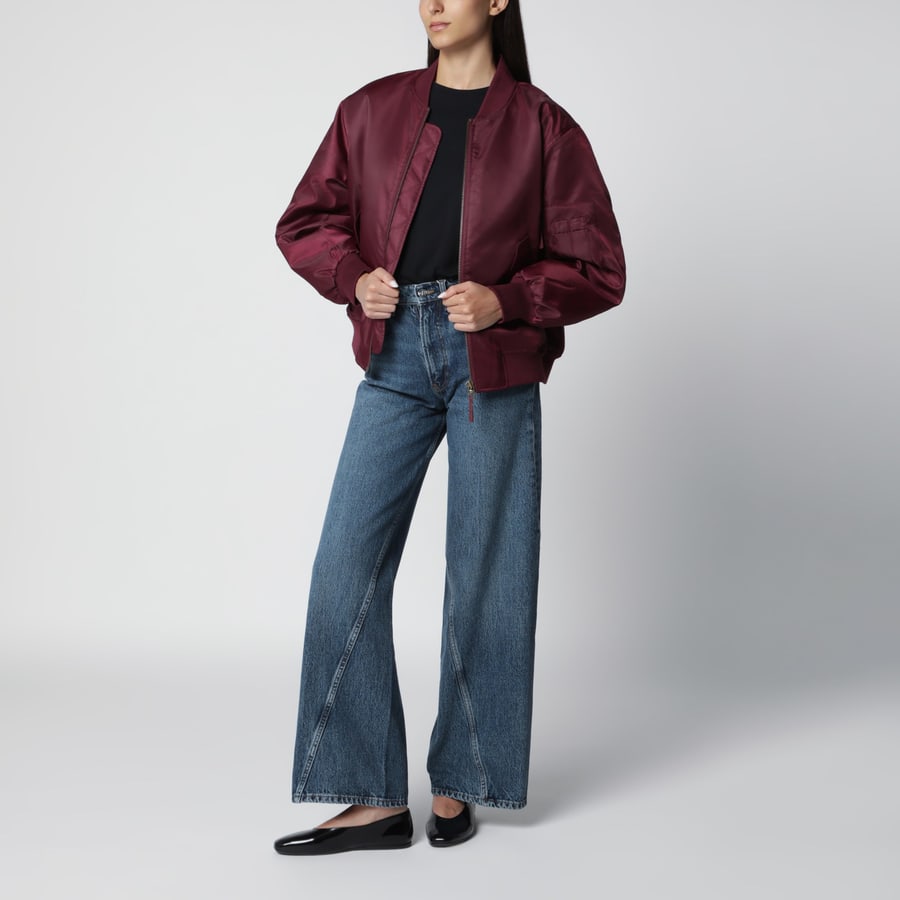 Anine Bing Jeans washed blu con cuciture frontali curvilinee, view 2