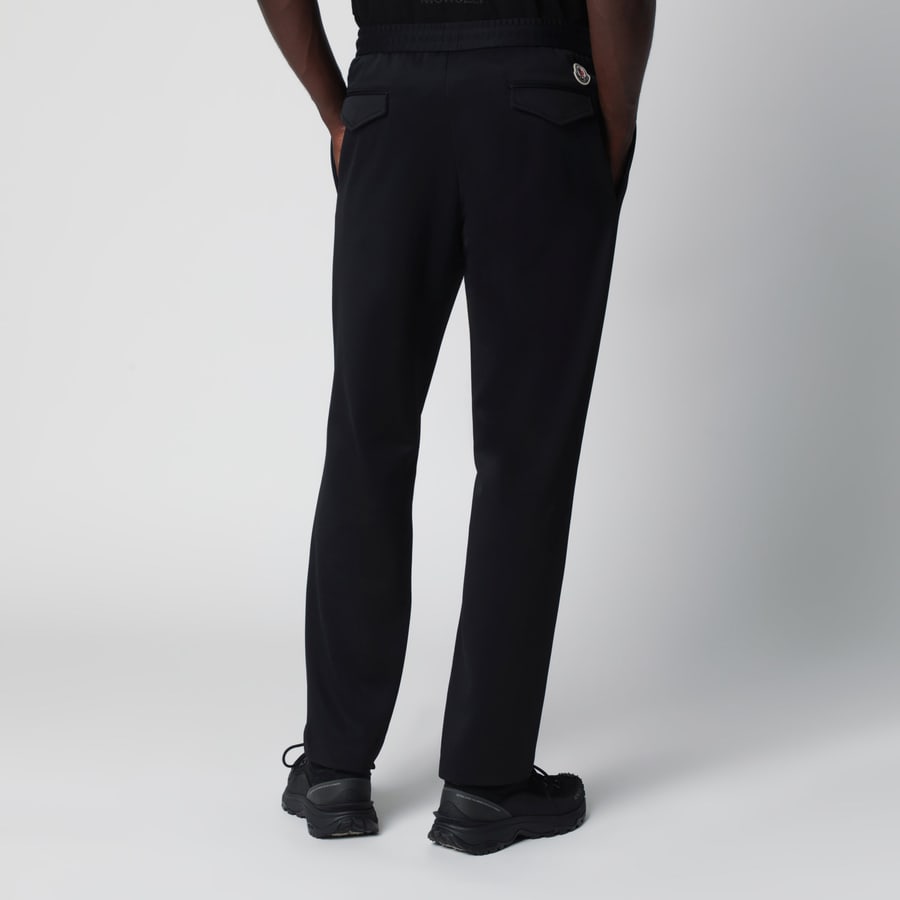 Moncler Pantaloni jogger neri con patch logo, view 4