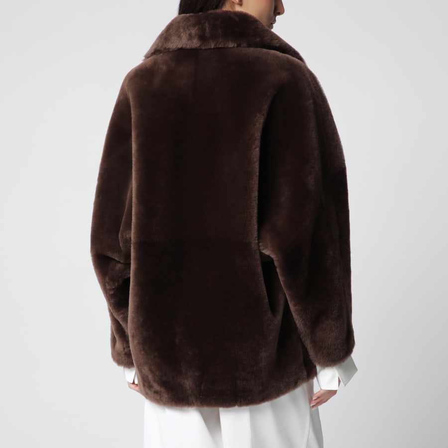 BLANCHA Pelliccia con zip marrone quercia