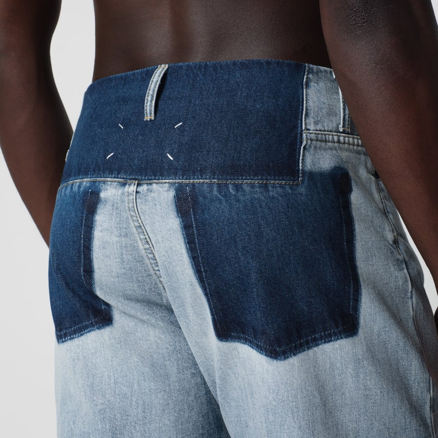 Maison Margiela Jeans patchwork in denim blu indaco, view 5