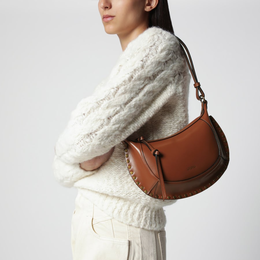 Isabel Marant Borsa a spalla Oskan Moon in pelle cognac, view 2
