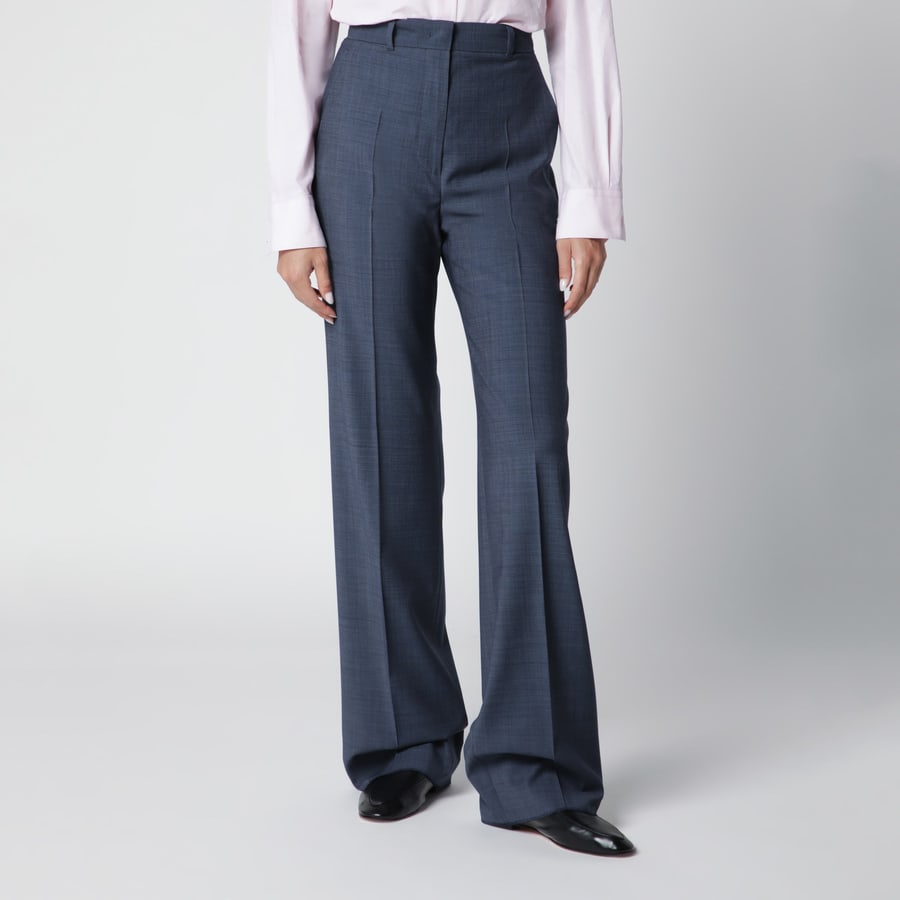 Max Mara Studio Pantalone classico in lana vergine blu