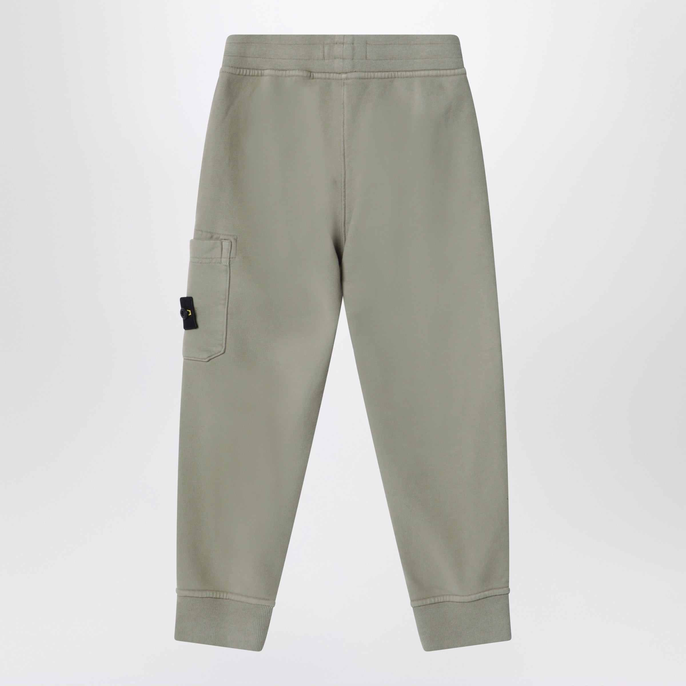 Stone Island Pantaloni jogging in cotone color muschio con patch Compass, view 2