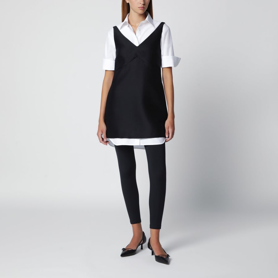 Balenciaga Chemisier ibrido in misto lana e seta nero