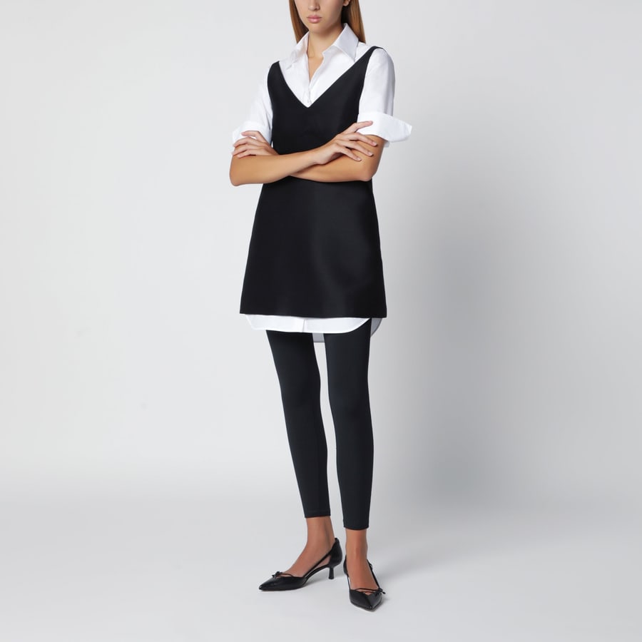Balenciaga Chemisier ibrido in misto lana e seta nero, view 2