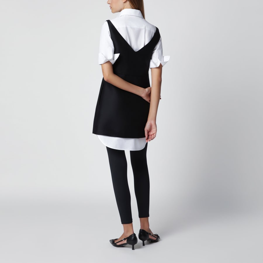 Balenciaga Chemisier ibrido in misto lana e seta nero, view 3