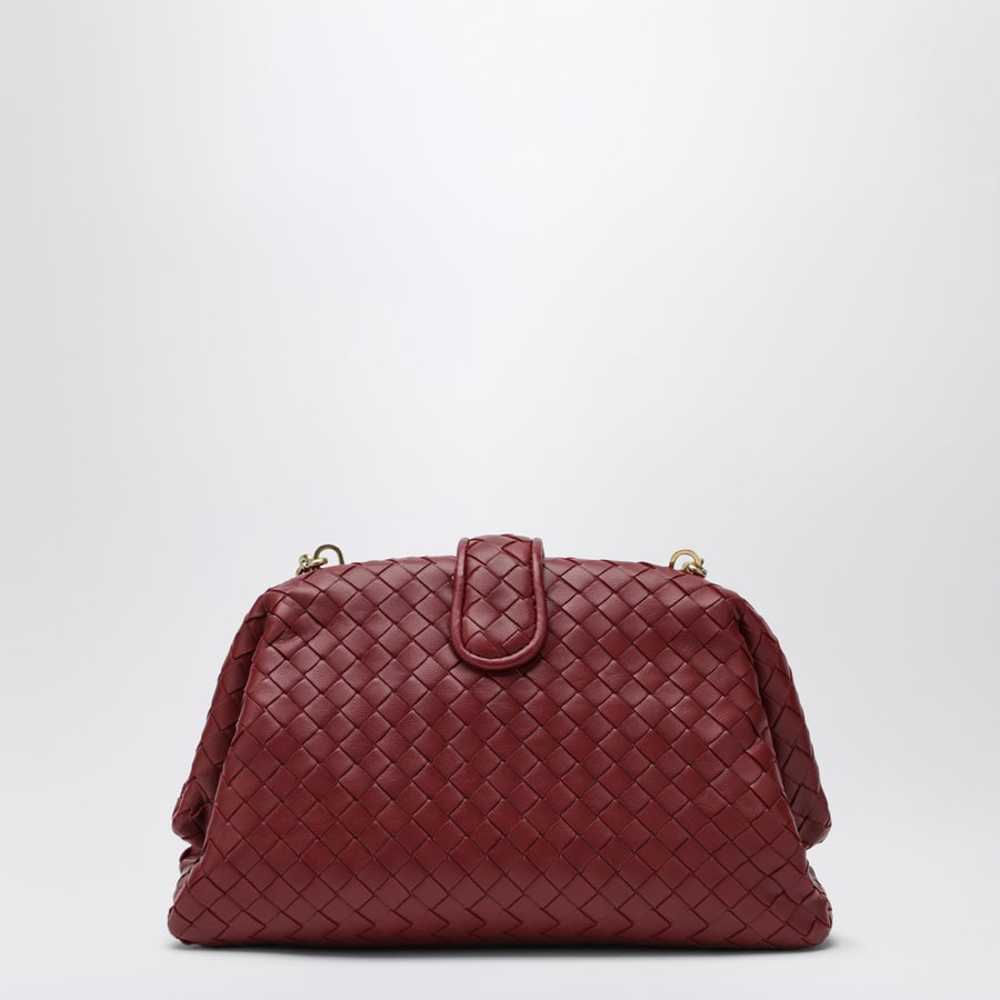 Bottega Veneta Clutch Lauren 1980 piccola in pelle intrecciata rosso Lava, view 4