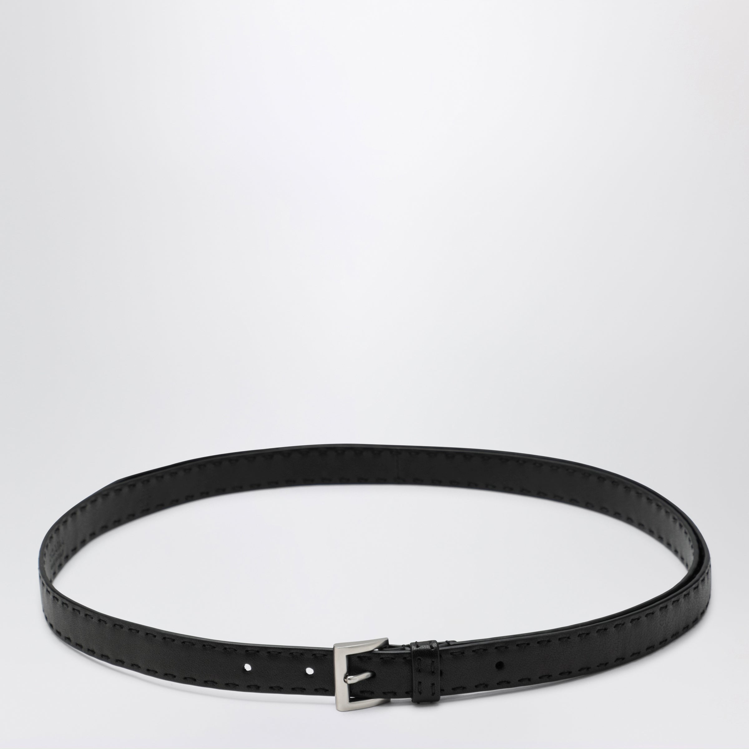 Prada Cintura sottile in pelle nera