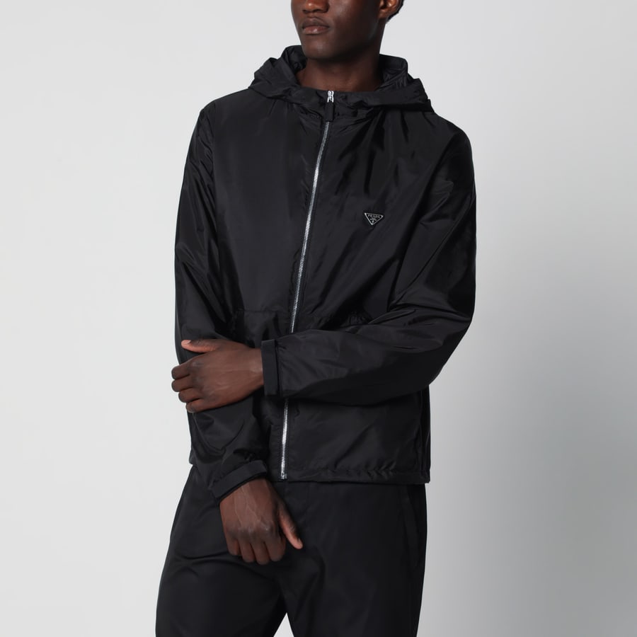 Prada Giubbotto nero in Re-Nylon