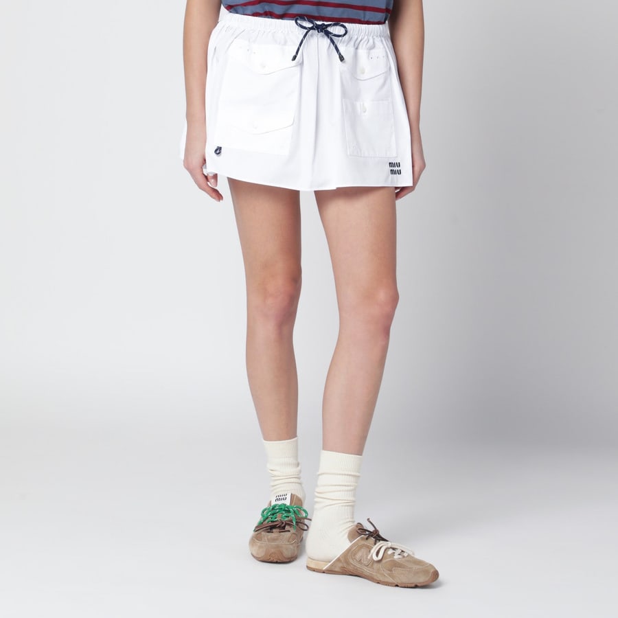 Miu Miu Mini gonna bianca in cotone