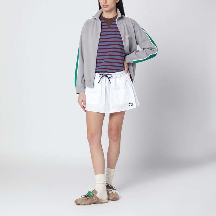 Miu Miu Mini gonna bianca in cotone, view 2
