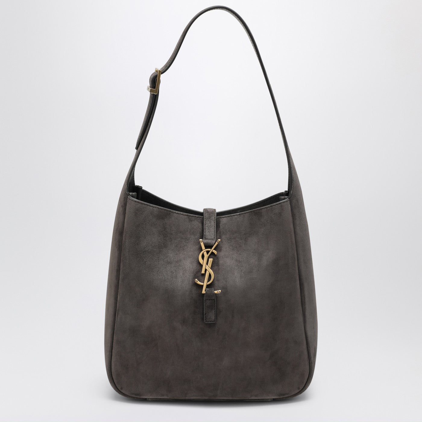 Saint Laurent Borsa Le 5 A 7 piccola grigia in suede