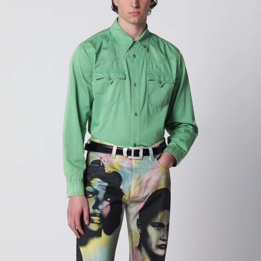 Versace Camicia in cotone verde