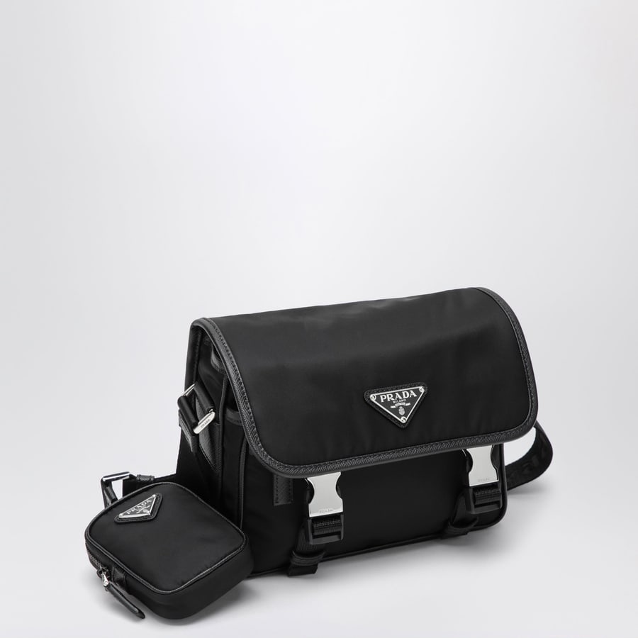 Prada Borsa a tracolla in Re-Nylon nera, view 3