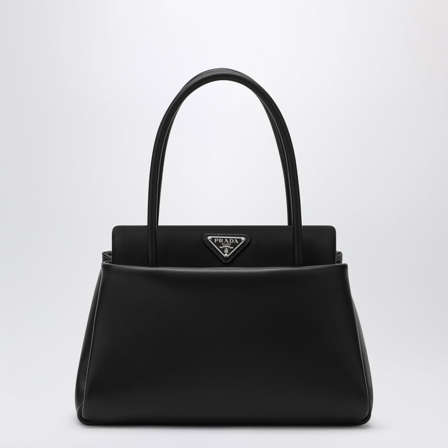 Prada Borsa Passage medium in pelle e Re-Nylon nera