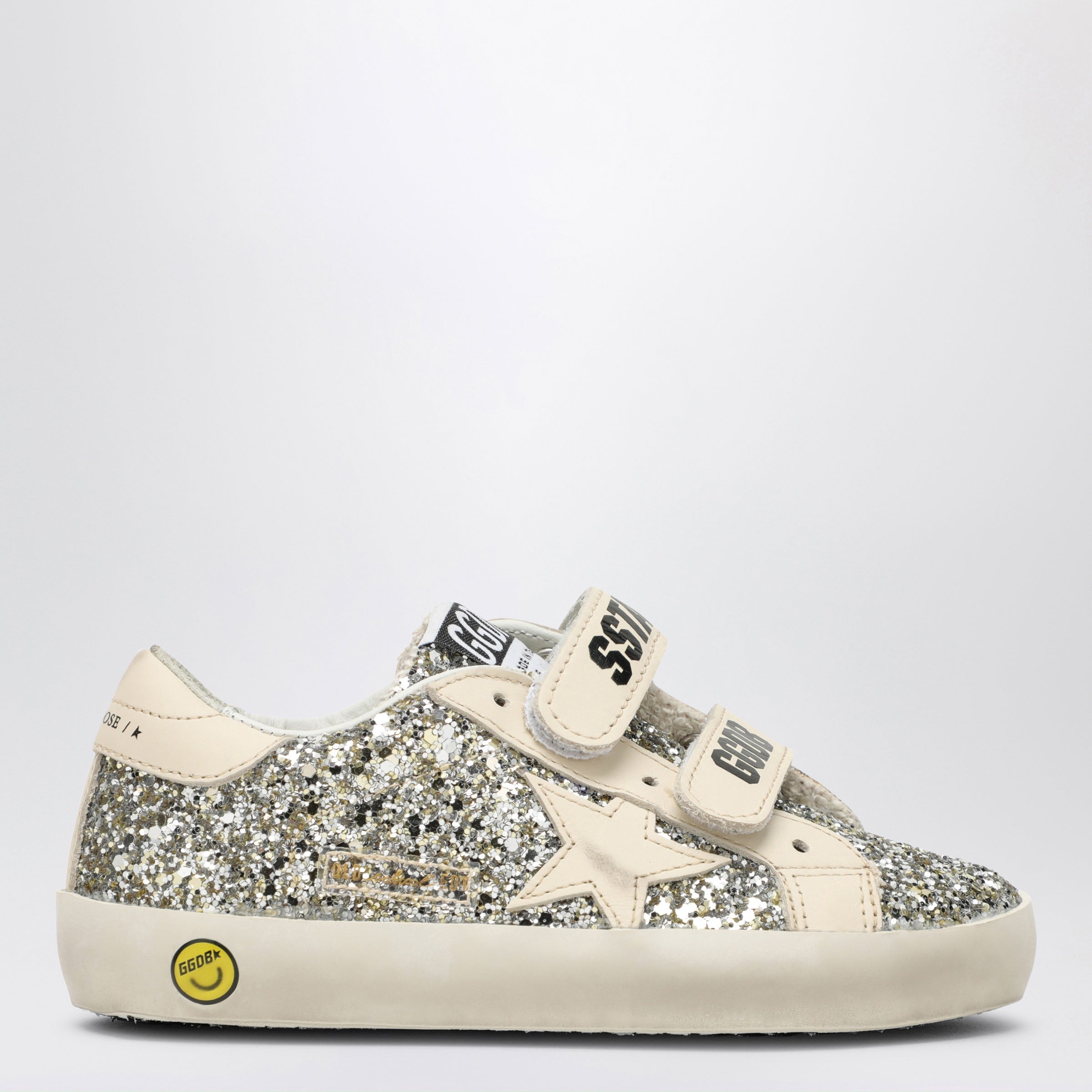 Golden Goose Sneakers Old School in glitter platino/crema