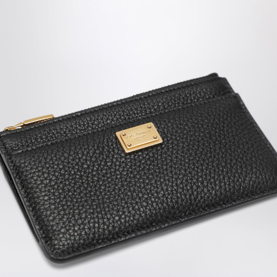 Dolce & Gabbana Portacarte nero in pelle di vitello Dauphine, view 3