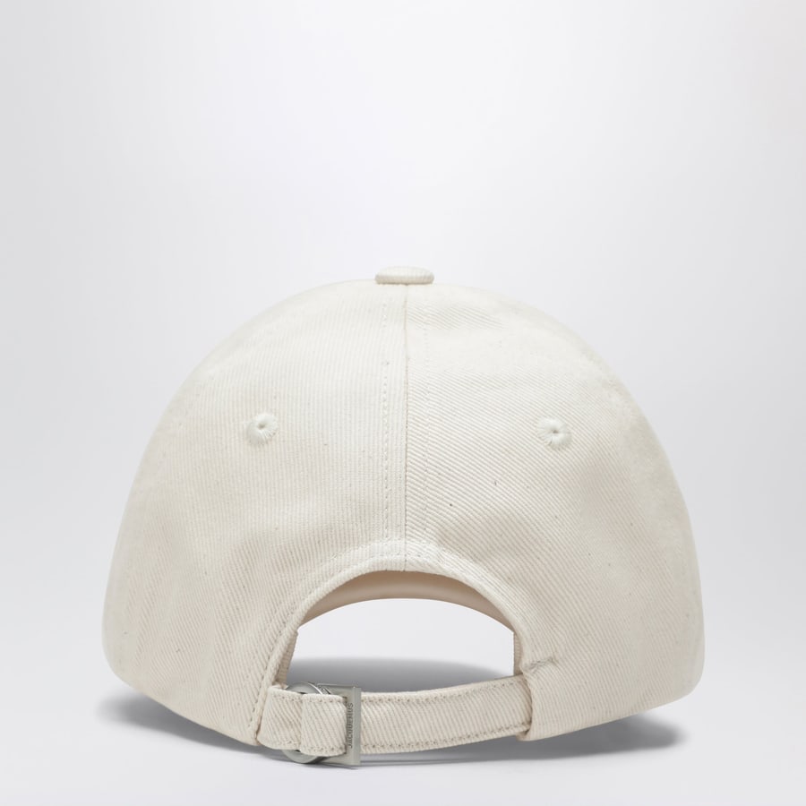 Jacquemus Cappello da baseball bianco con logo, view 3