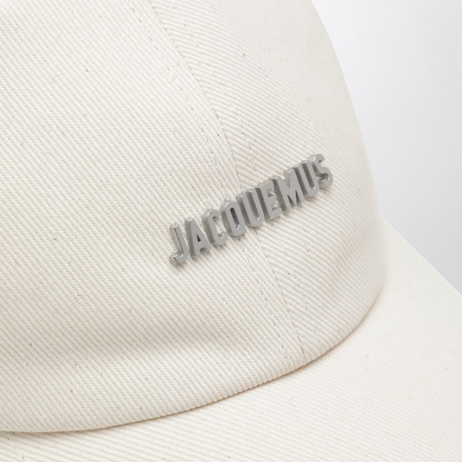 Jacquemus Cappello da baseball bianco con logo, view 4