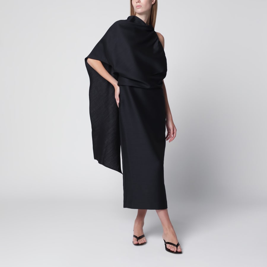 ROHE Abito monospalla midi blu notte