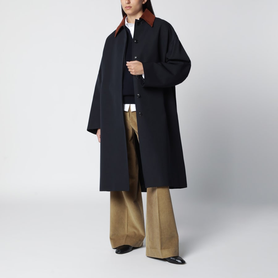 ROHE Cappotto blu navy in misto cotone e lana, view 2