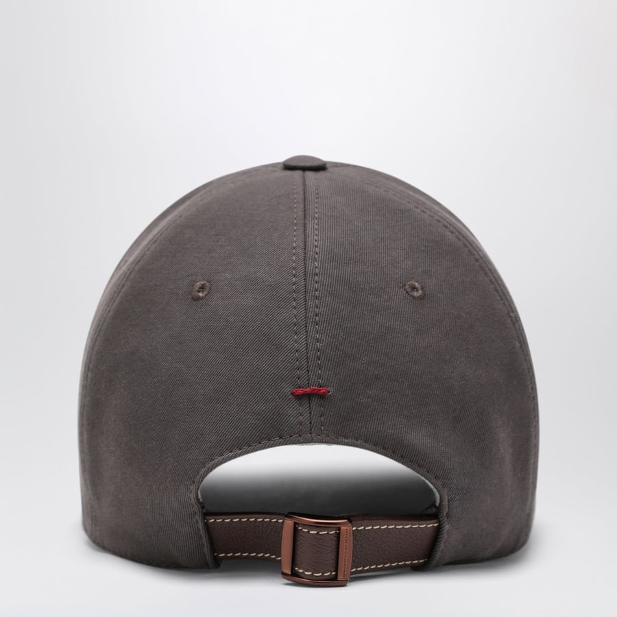 Brunello Cucinelli Cappello da baseball marrone in cotone, view 3