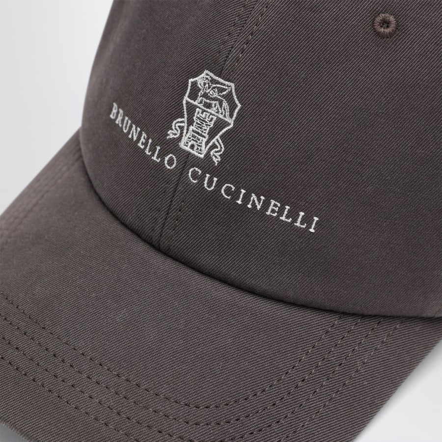 Brunello Cucinelli Cappello da baseball marrone in cotone, view 4