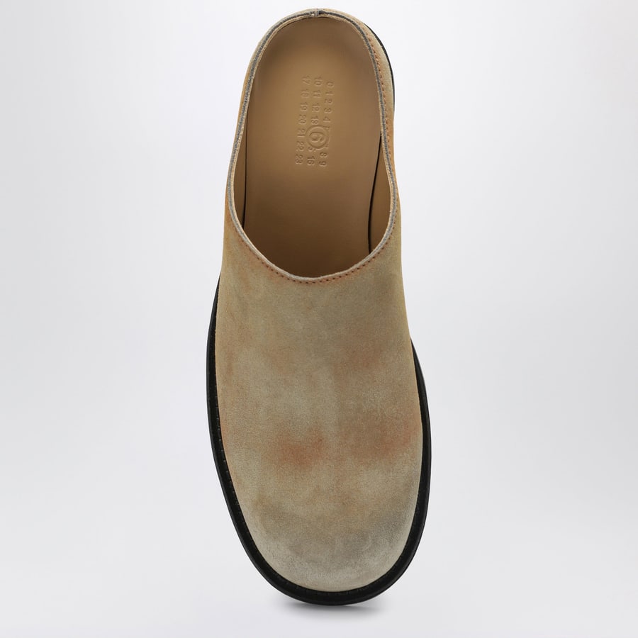 MM6 Mules Biker in suede lavato beige, view 3
