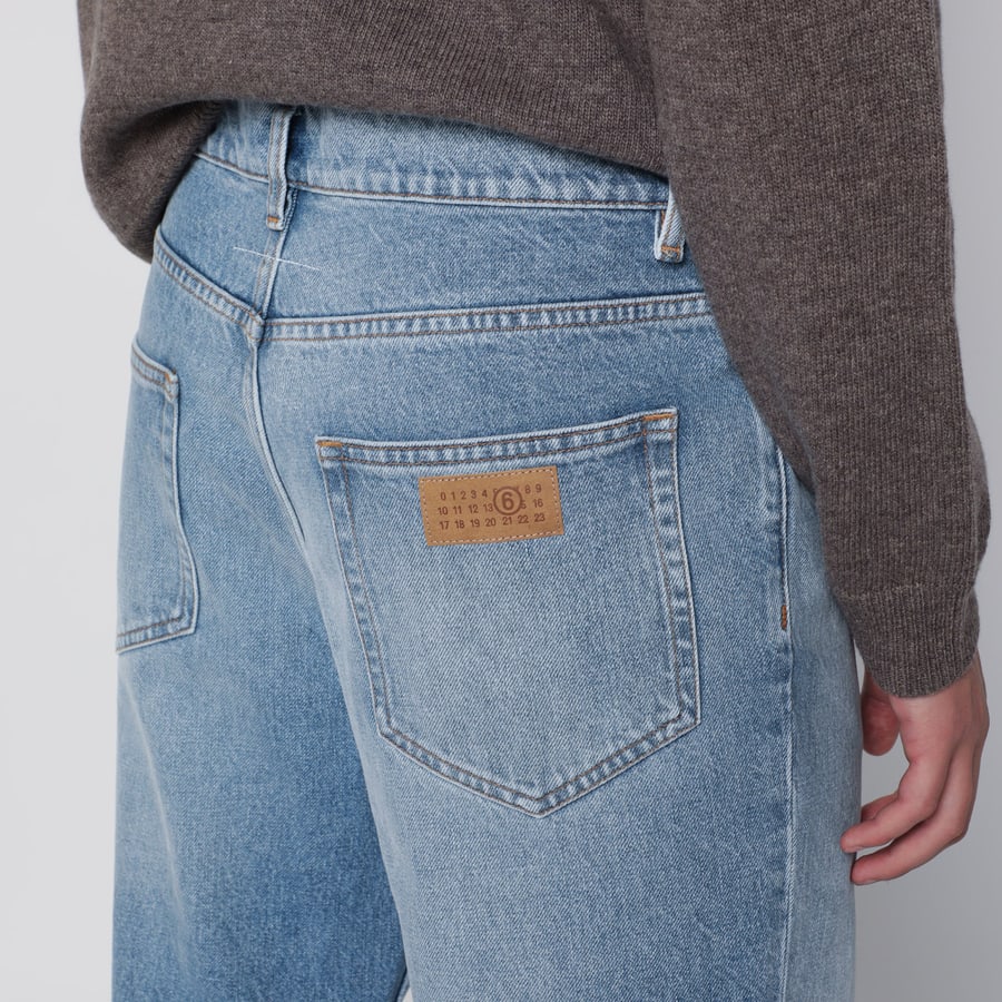 MM6 Jeans bootcut in denim chiaro blu, view 5